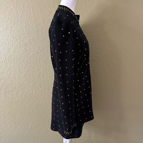 Tadashi Shoji Women's Brass Studded Suit Set Black 2 Piece Bold Office Statement - Picture 4 of 10